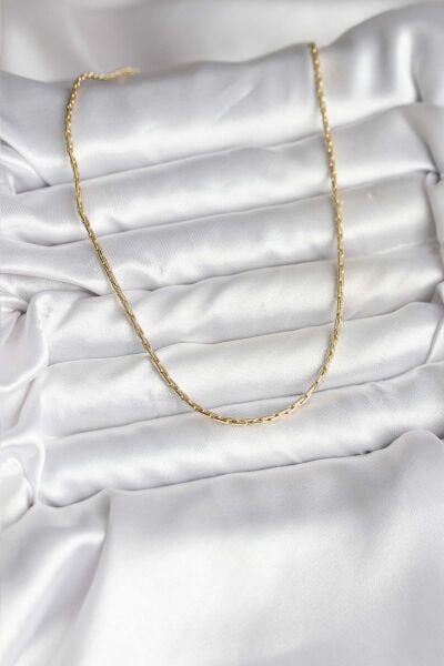 14K Gold Renk Kaplama İnce Zincir Model CM Kadın Kolye