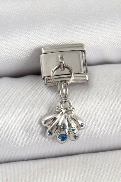 316L Çelik Sallantılı Fiyonklu Buket Model Gümüş Renk Nomination Charm