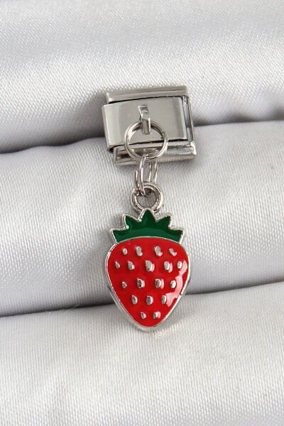 316L Çelik Sallantılı Çilek Model Gümüş Renk Nomination Charm