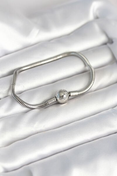 Gümüş Renk Pirinç Charm Bileklik