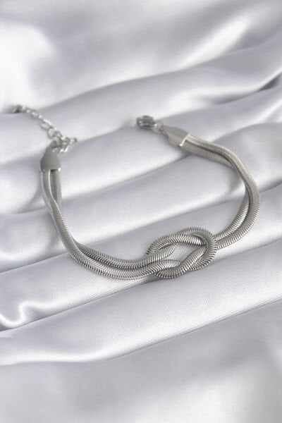 316L Çelik Çelik Gold Renk İtalyan Zincir Düğüm Model Kadın Bileklik