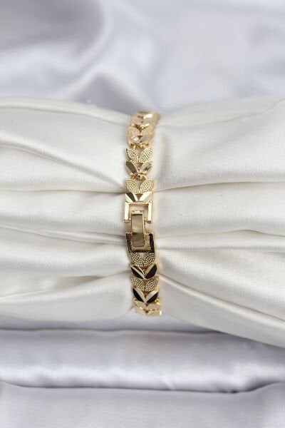 14K Gold Renk Kaplama Başak Model CM Kadın Bileklik