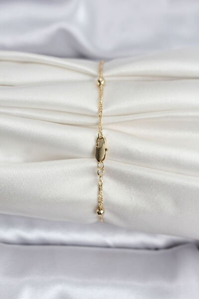 14K Gold Renk Kaplama Topçuklu Model CM Kadın Bileklik