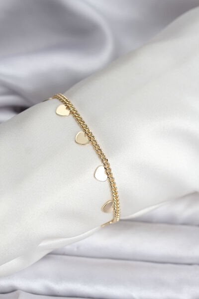 14K Gold Renk Kaplama Kalpli Model CM Kadın Bileklik