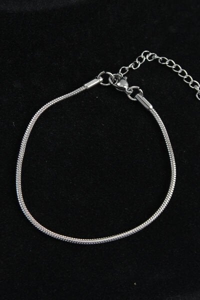 316L Çelik Oval İtalyan Model Gümüş Renk Erkek Bileklik