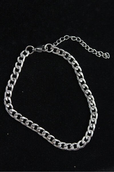 316L Çelik Klasik Model Gümüş Renk Erkek Bileklik