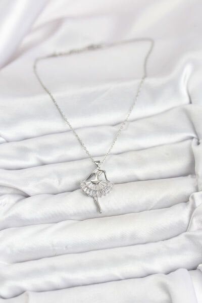 316L Çelik Gümüş Renk Balerin Model Kadın Kolye