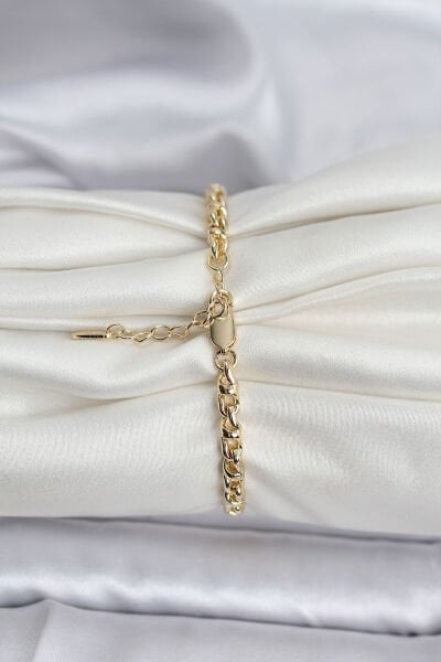 14K Gold Renk Kaplama Zincir Model Kadın CM Bileklik