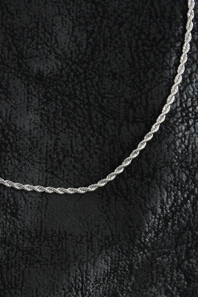 316L Çelik Halat Zincir Model Gümüş Renk Erkek Kolye