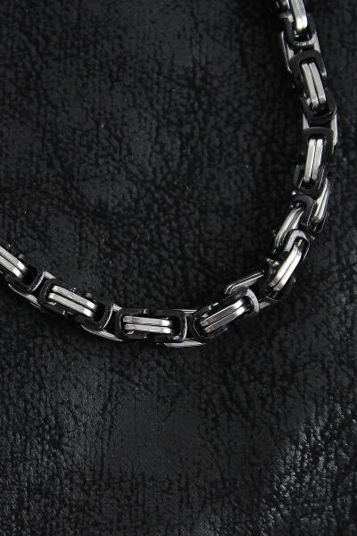 316L Çelik Kral Zincir Model Gümüş Renk Erkek Kolye