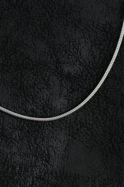 316L Çelik Örme Zincir Model Gümüş Renk Erkek Kolye