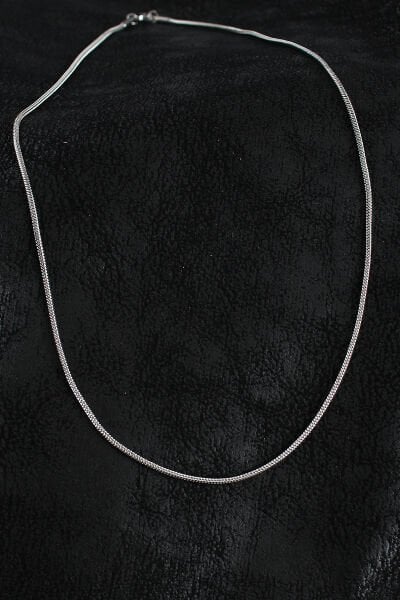 316L Çelik Örme Zincir Model Gümüş Renk Erkek Kolye