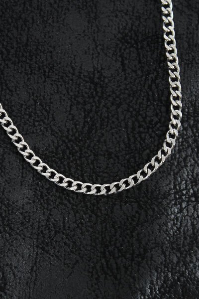 316L Çelik Klasik Zincir Model Gümüş Renk Erkek Kolye