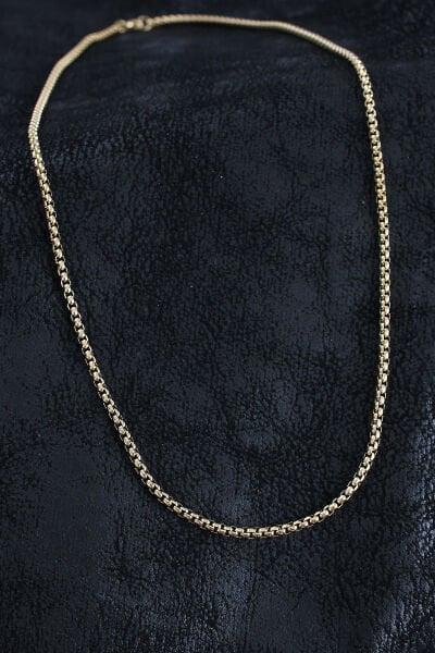 316L Çelik Örme Zincir Model Gold Renk Erkek Kolye