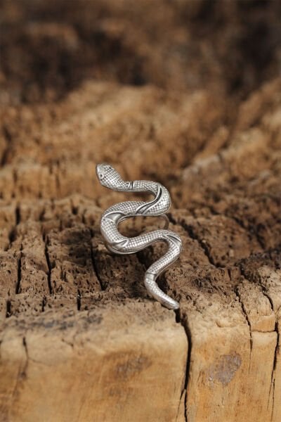 Otantik Yılan Tasarımlı Ayarlamalı Kadın Yüzük