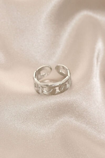 Yeni Sezon Gümüş Renk Zincir Yüzük